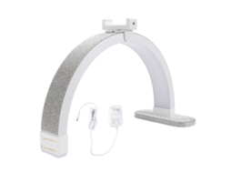 Lâmpada De Escritório Media Luna Para Unhas 20w 3200-5600k Com Pedras Strass E Suporte Para Telefone