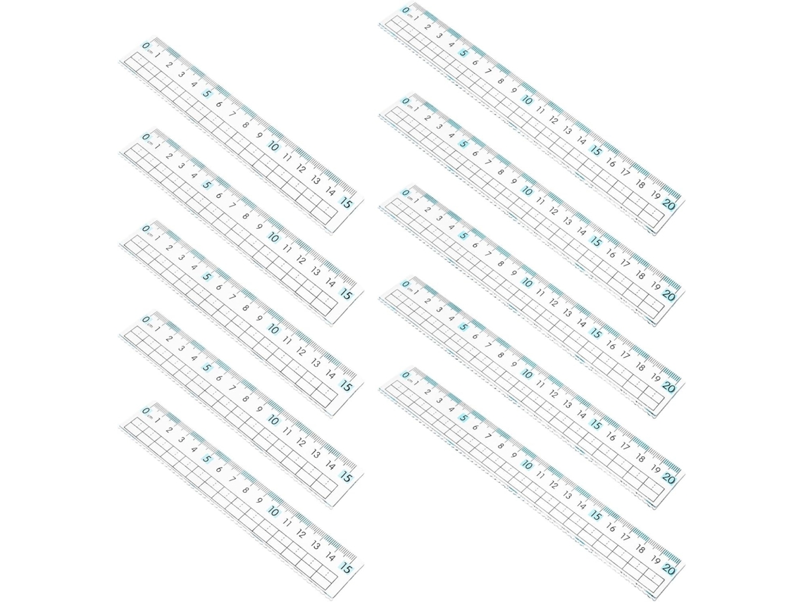 Lurelia Régua Plástica 10 Peças 15cm Com Transparente E Flexível Para Escola