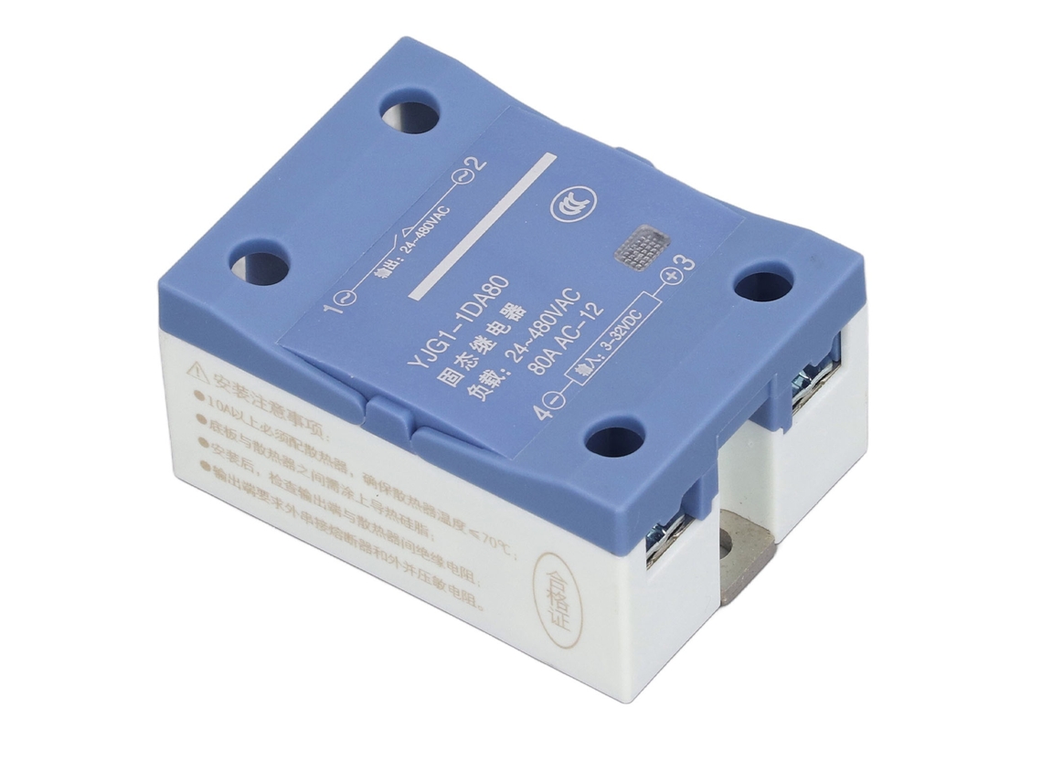 Relé De Estado Sólido Monofásico Dc Para Ac Ssr 80a Entrada Dc3‑32v Saída Ac24~480v Yjg1‑1da80