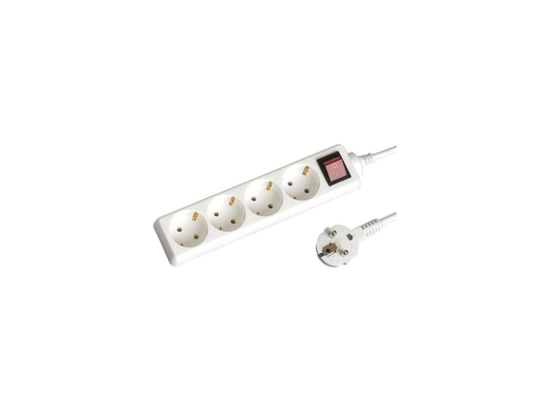 Base Múltipla 4 Tomadas Com Interruptor Cabo 1,5m 3x1mm Branco Gsc 0000003