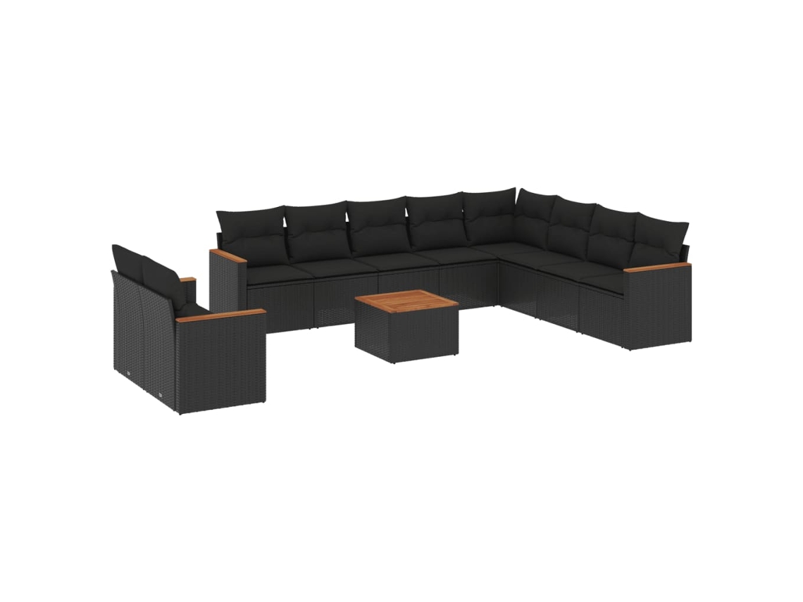 Garden Sofa Set, Garden Sofa Sets Vidaxl Preto Rattan / Vime (n/a)