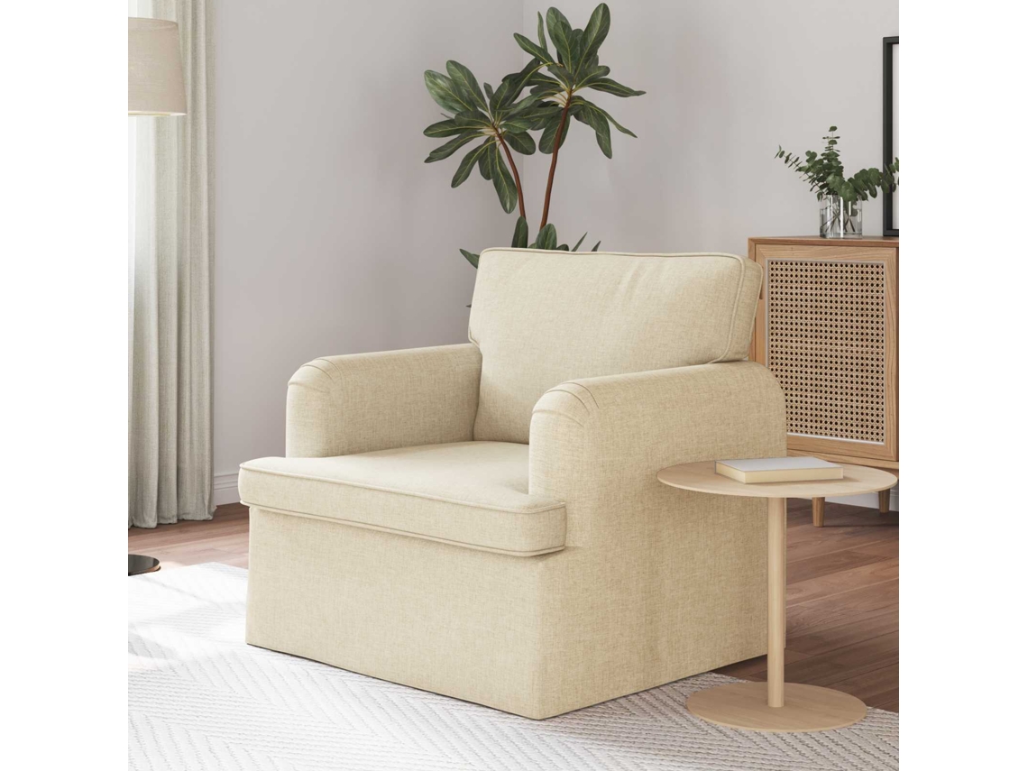 Vidaxl Sofá Creme 84 X 80 X 85 Cm Tecido