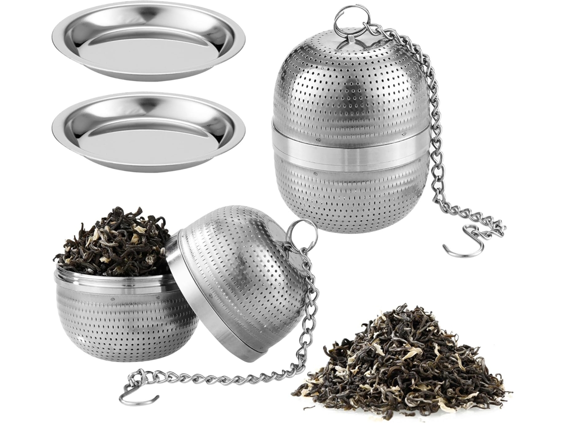 Conjunto De 2 Filtros Para Chá A Granel, Em Aço Inoxidável, Um Requintado Acessório Para Chá, Que Pode Ser Usado Em Bules E Xícaras De Chá