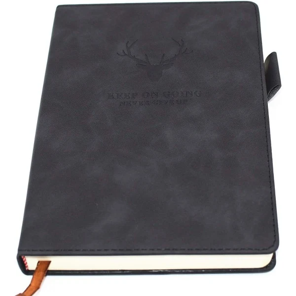 Caderno A5, Executivo De Capa Dura Com Papel Grosso, 21 X 14,7 Cm, 360 Páginas, Preto