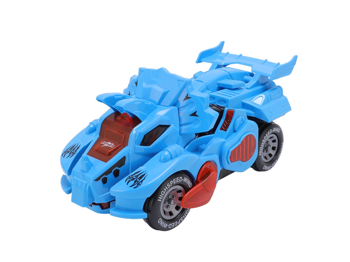 Ats brinquedo Transformador Carro Dinossauro Elétrico com Luz e Música para Crianças Toddlers Azul
