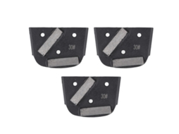 Conjunto de 3 lixas diamantadas de grão 30 com 2 dentes, ferramenta de polimento diamantada para pisos de concreto e pintura.