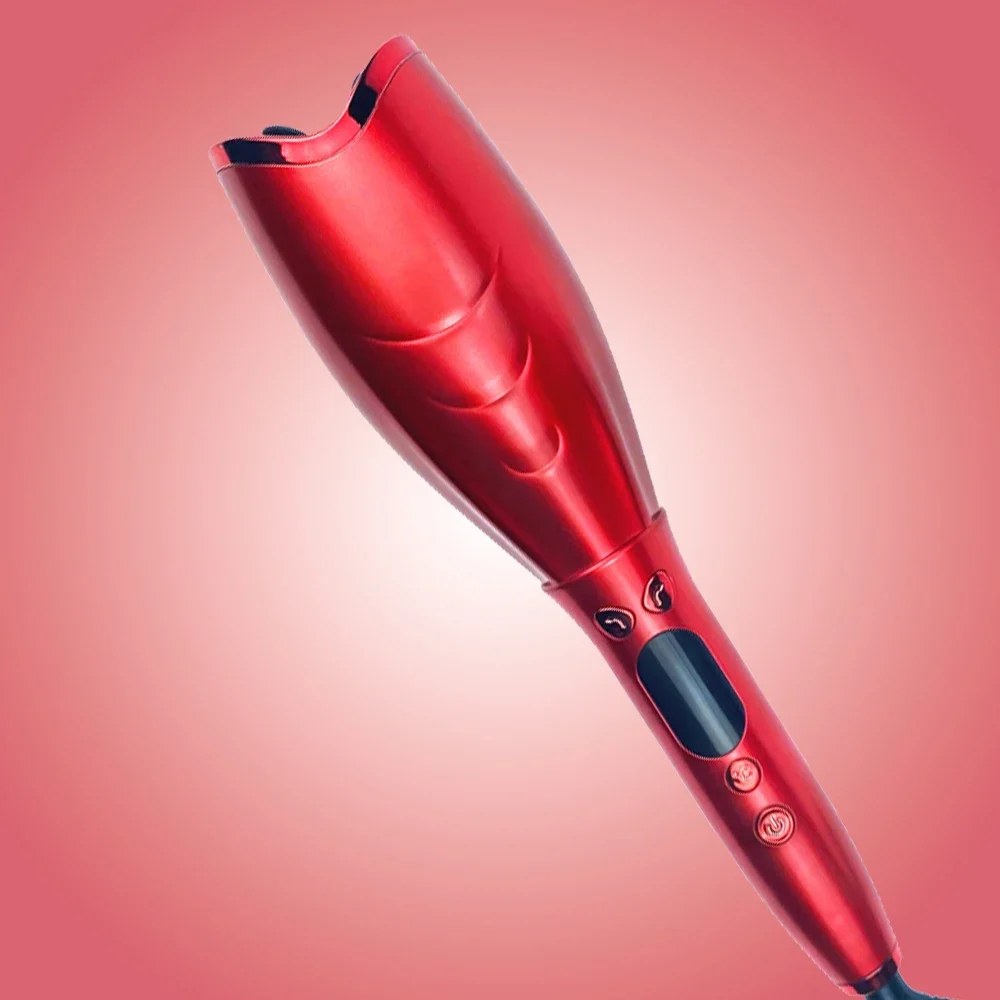 (vermelho) Modelador De Cachos Automático De 28 Mm Com Visor De Temperatura Em Led