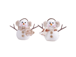 Enfeite Mini Boneco de Neve Iluminado 2pcs S/MARCA