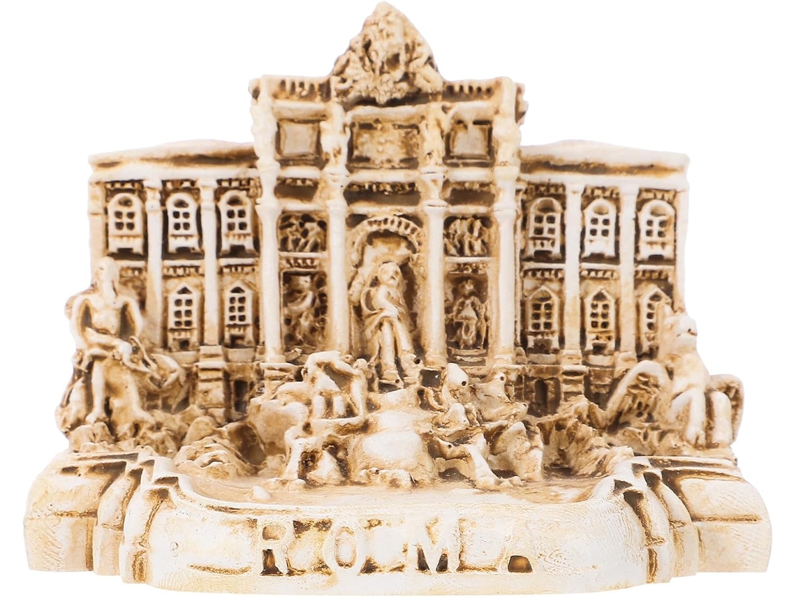 Decoração Fontana Trevi Resina Prática Durável Lembrança Viagem Exclusiva Modelo Miniatura Igreja Escritório GOKOCO