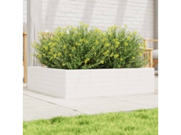 Vidaxl Vaso/floreira De Jardim 90x90x23 Cm Madeira Pinho Maciça Branco