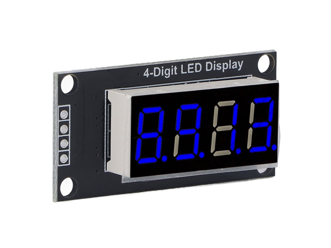 Laxiscreed Display Led 7 Segmentos De 4 Dígitos, Módulo Digital Tm1637, Azul, 0,36 Polegadas