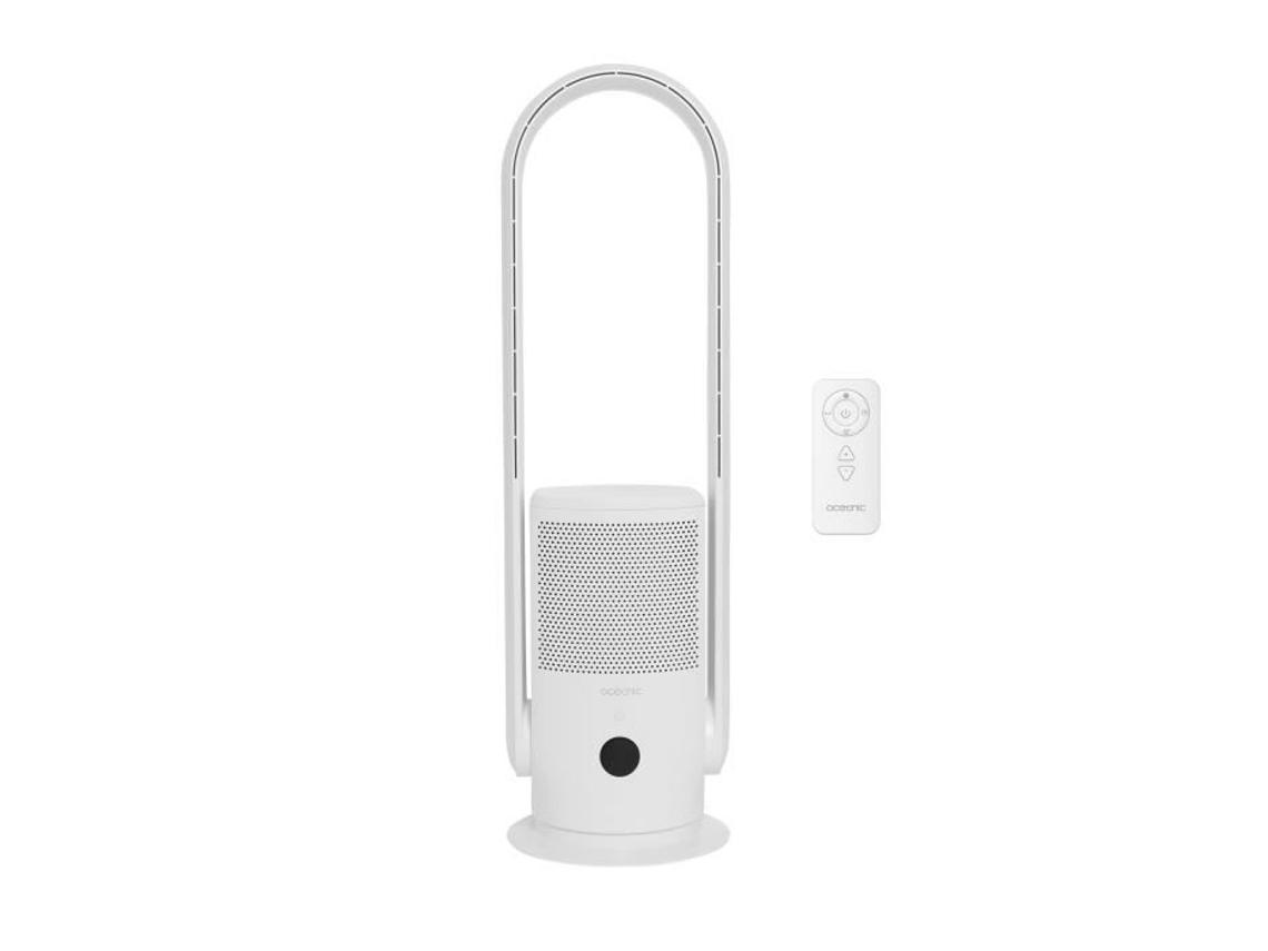 Ventilador purificador de ar Oceanic com filtro, não oscilante, 35 W, 80 cm de altura, temporizador de 8 horas, controle remoto Slowmoose