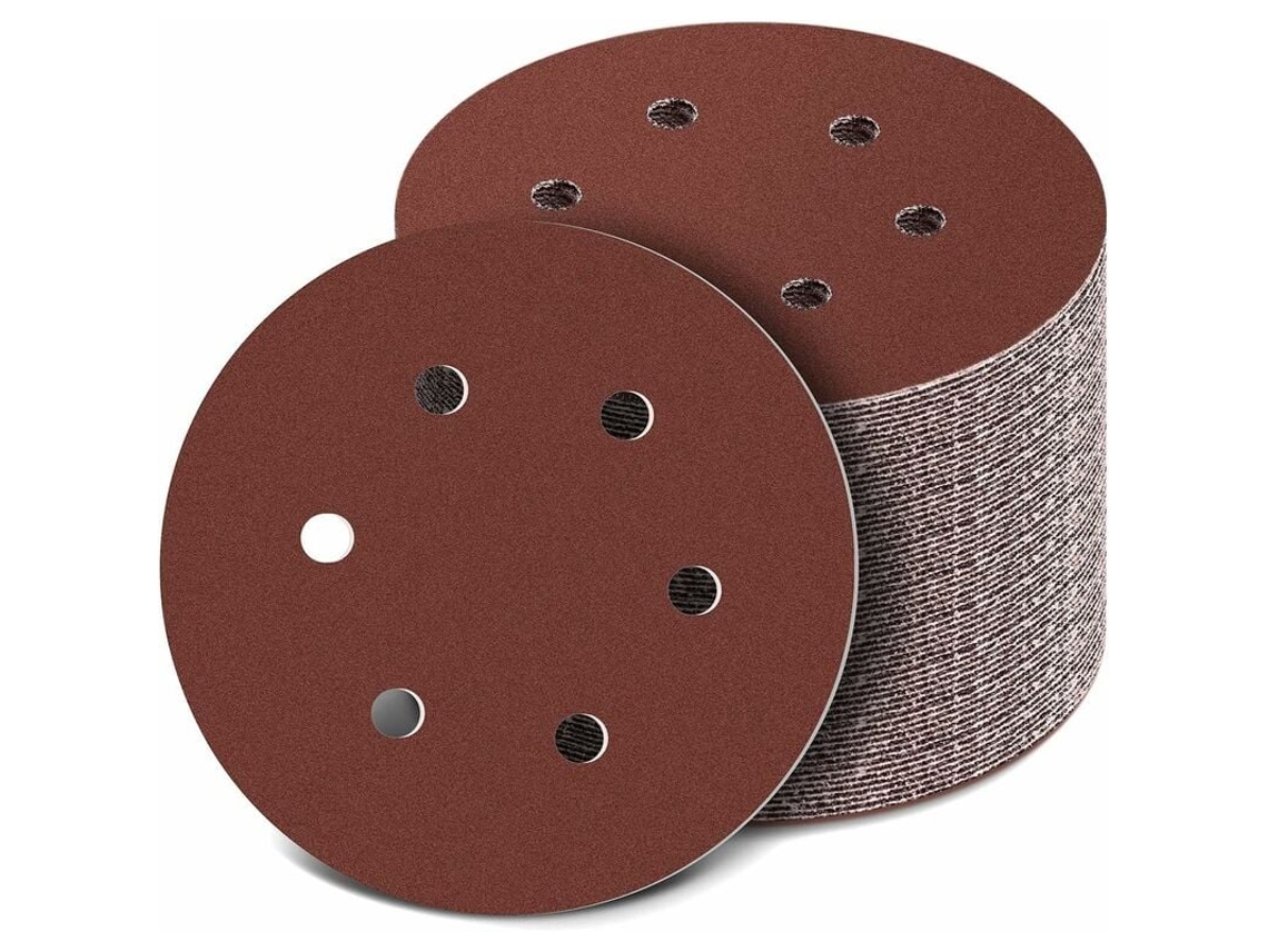 Lixa De 150 Mm, 100 Peças De Lixa, Tamanho De Grão 40 800, Ideal Para Lixar, Polir E Remover Ferrugem Slowmoose (6 Furos)
