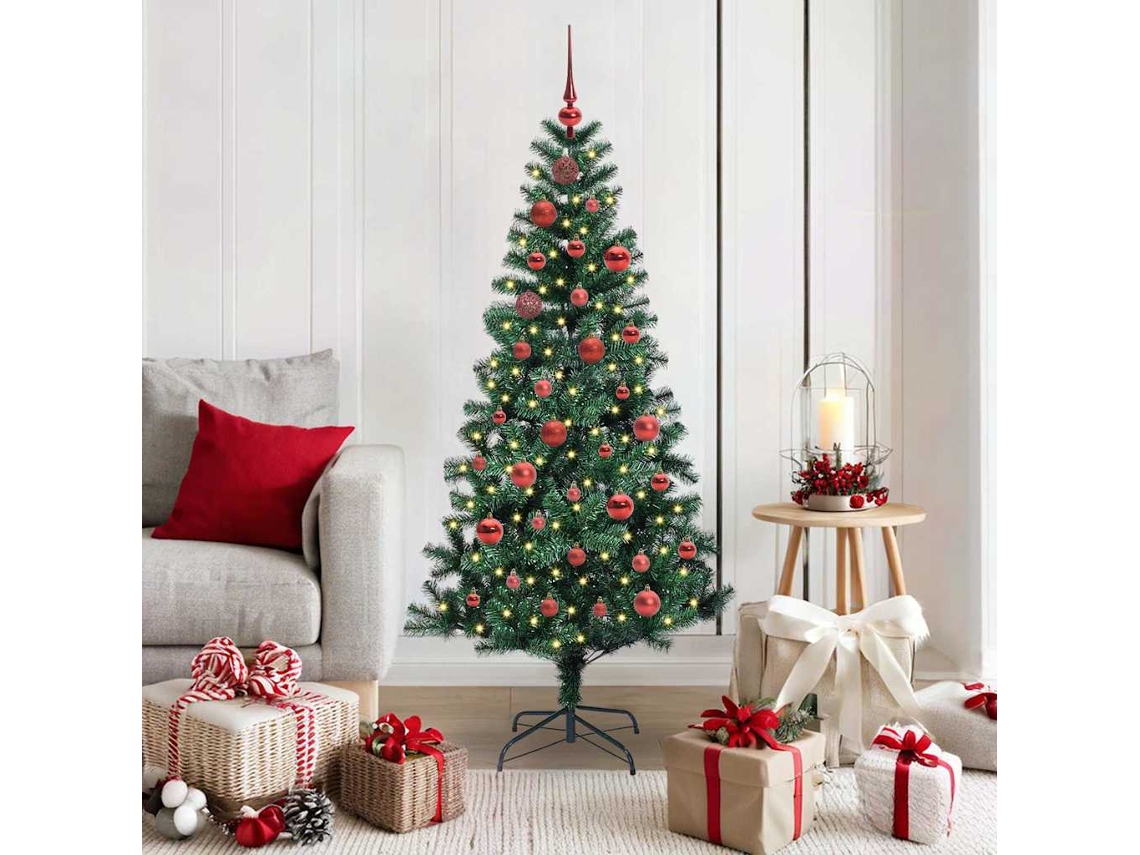 Vidaxl Árvore De Natal Artificial Pré-iluminada Verde 150 Cm