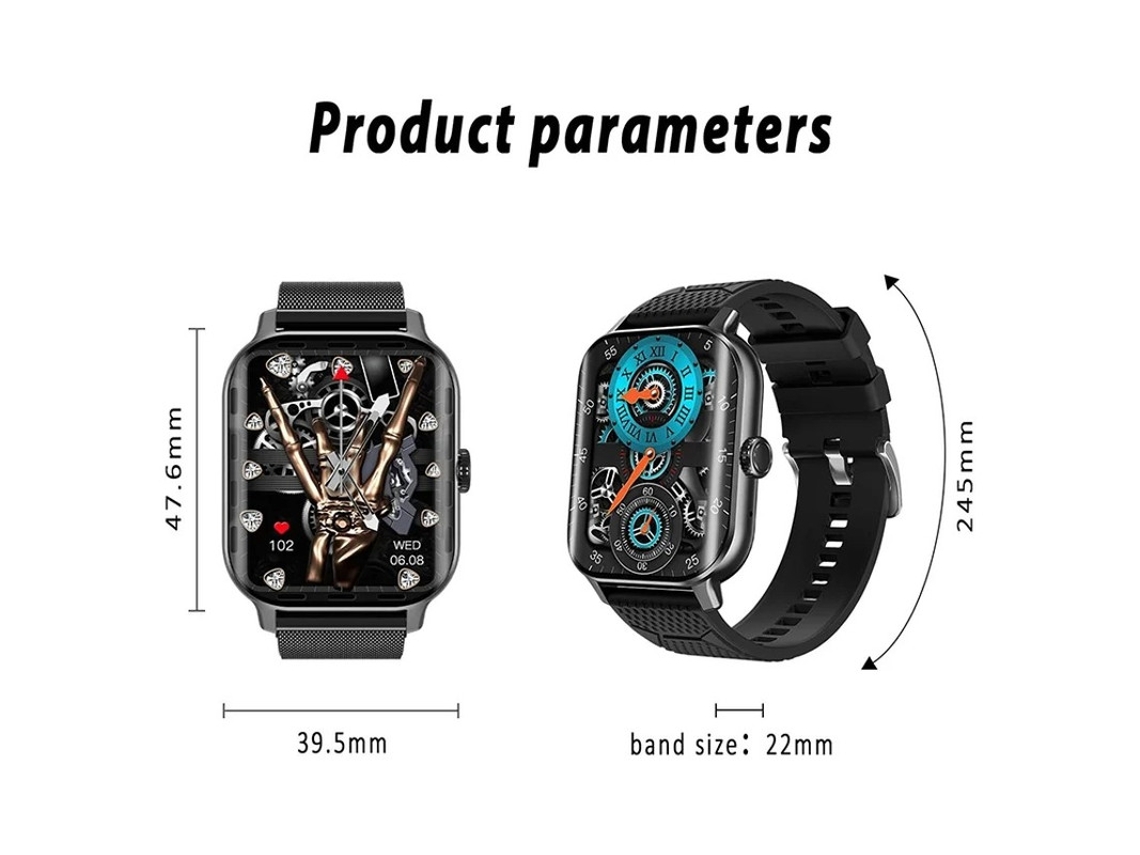 Smart Watches Homens Mulheres Attend/Fazer Chamadas Touch Fabric Fitness Tracker Com Monitor de Frequência Cardíaca Bestvite