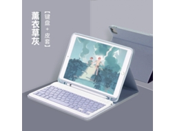 Capa Com Teclado Bluetooth Em Couro Compatível Com Ipad 11/10 De 10,9", Magnética, Alça, Cor Roxo