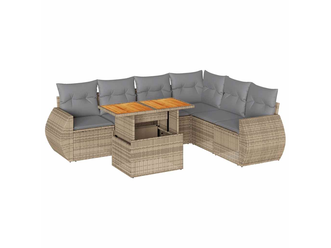 Garden Sofa Set, Garden Sofa Sets Vidaxl Bege Rattan / Vime (n/a)