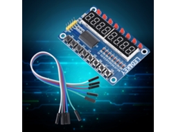 Laxiscreed Tm1638 Módulo De Display Led Digital Com 8 Chaves E Circuito Driver Para Projetos Eletrónicos