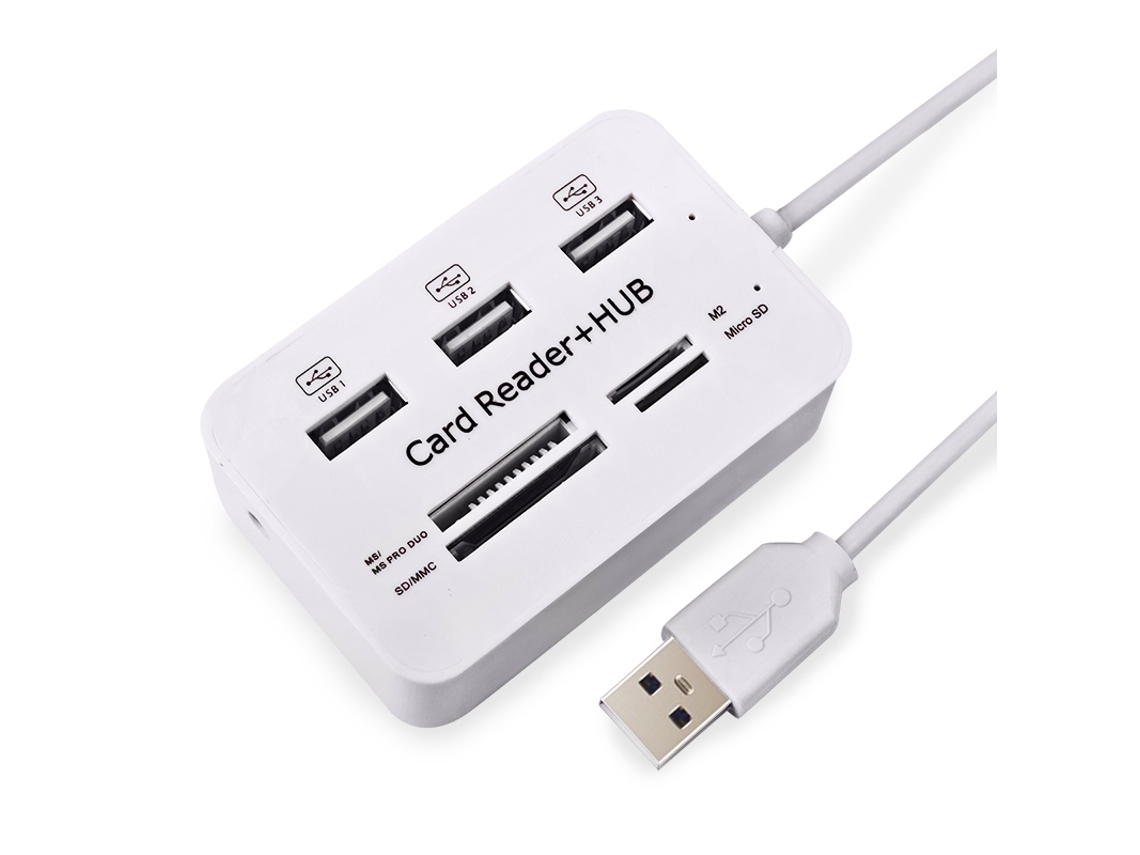 Leitor De Cartão De Memória Usb 2.0 Hub Usb Alta Velocidade*