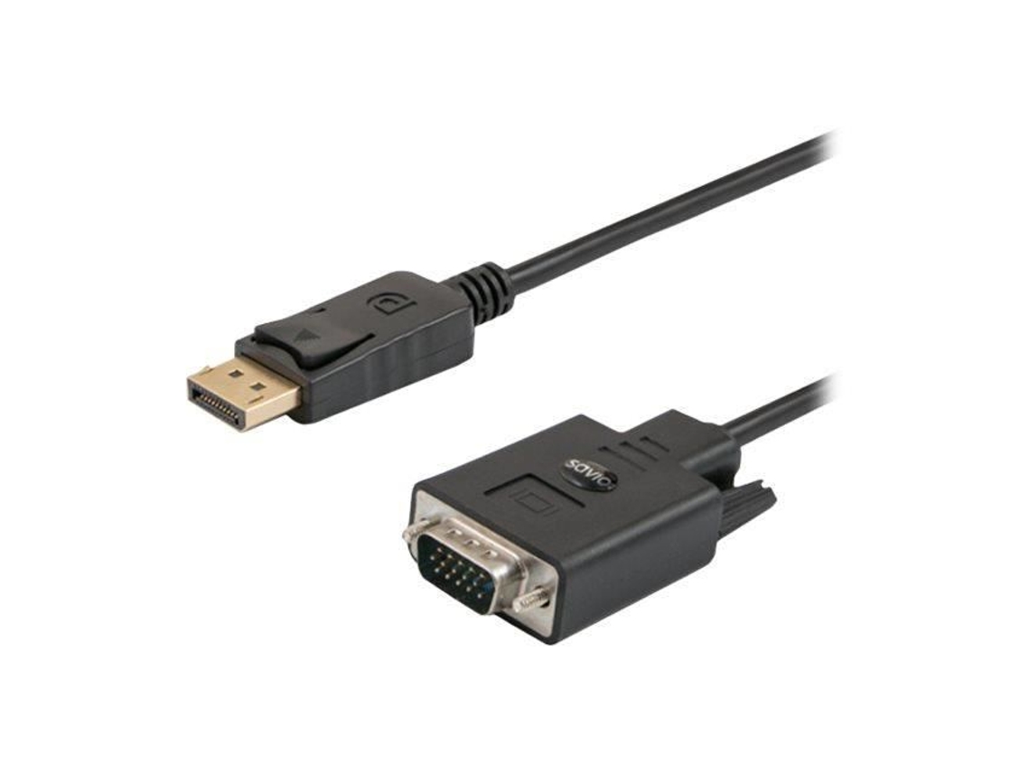Cabo De Tela Displayport Para Hd 15 (m) 1.8 M Com Parafusos De Ajuste Savio Cl 92 (m)