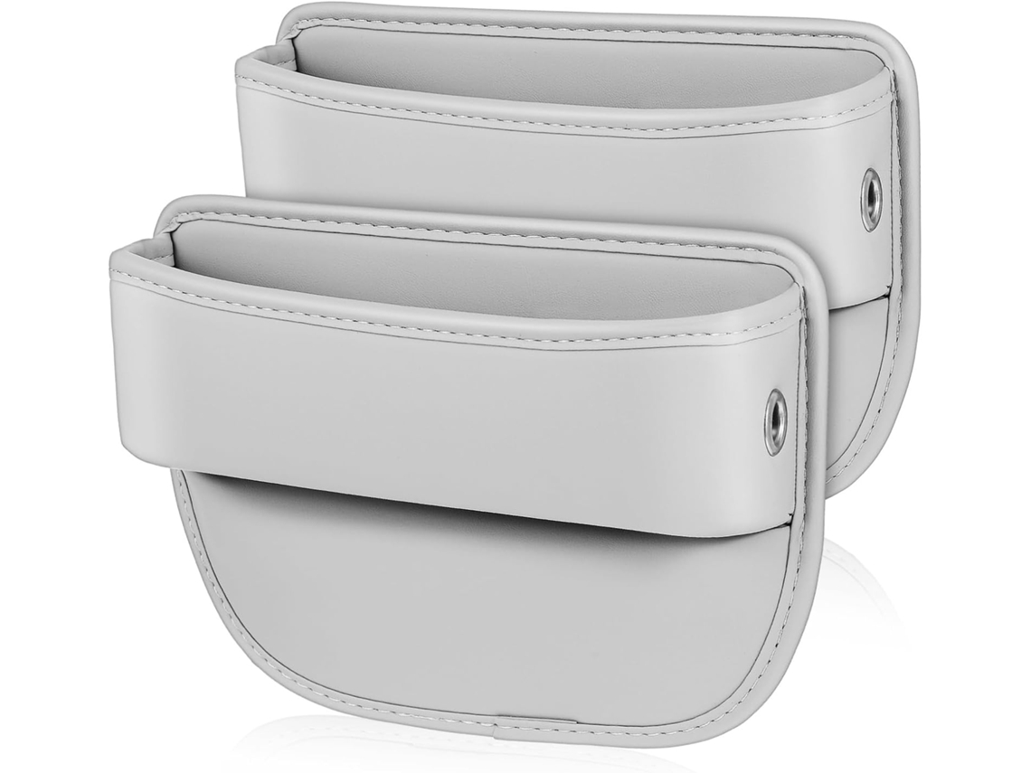 Conjunto de 2 caixas organizadoras para guardar objetos dentro do banco do carro, ideal para diferentes espaços.