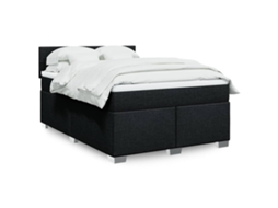 Vidaxl Cama com Molas/colchão 160x200 Cm Tecido Preto