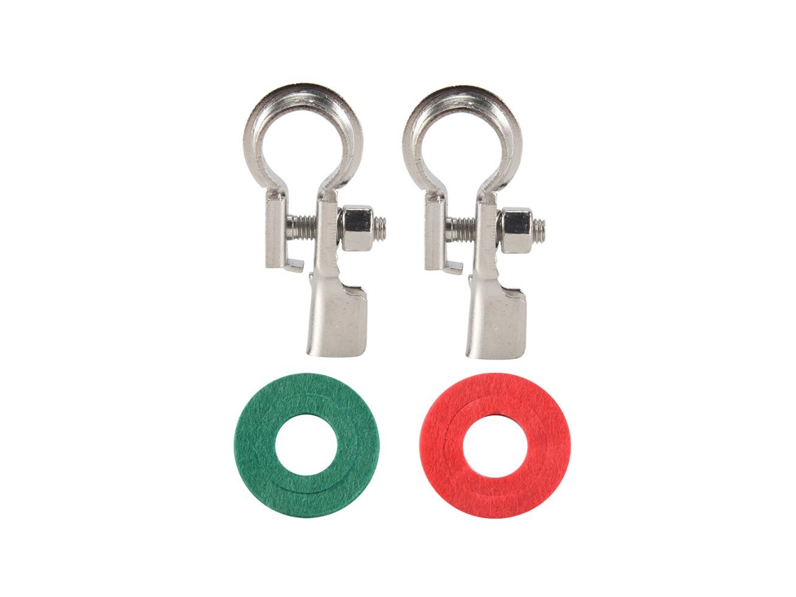 1 Par de Terminais de Bateria em Cobre Kit com Conectores e Protetores Anticorrosão (17mm)