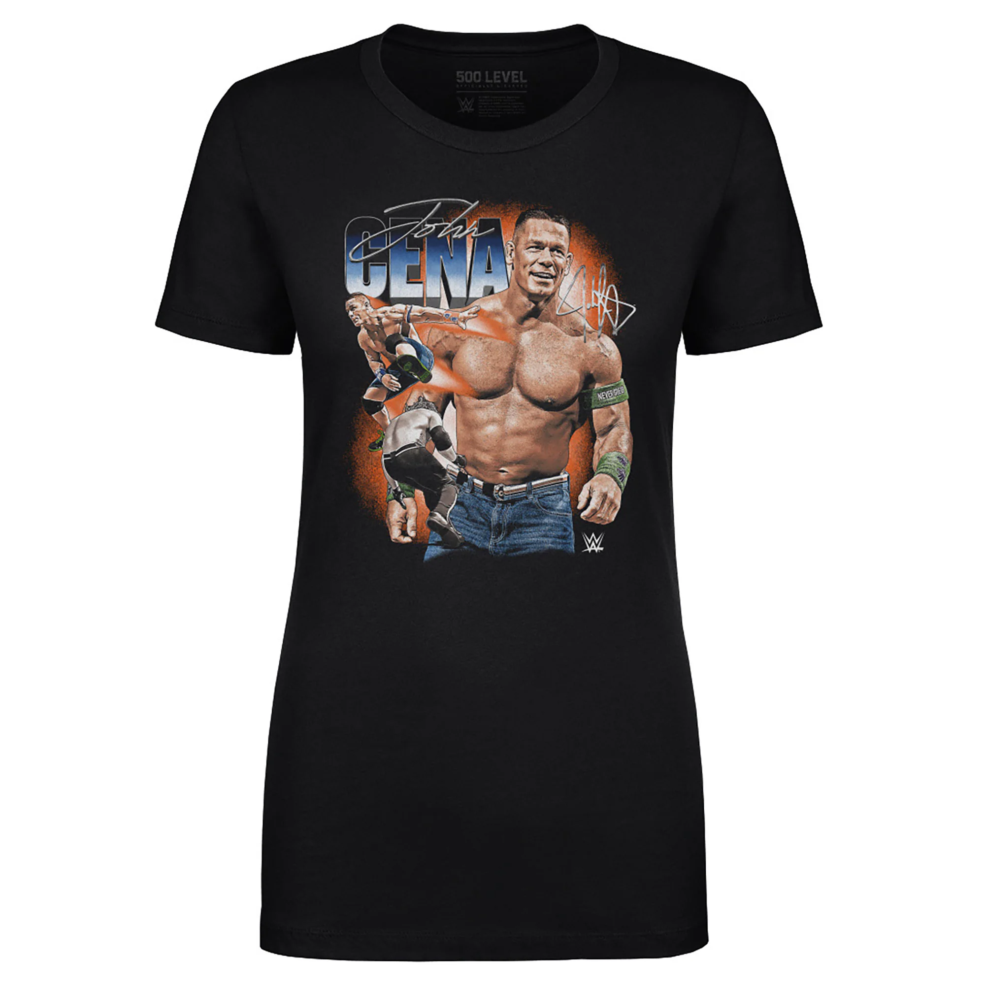 T-shirt Rockinstone Wwe Fans Black John Cena Vintage Superstar T-shirt Unisex Adults-xl