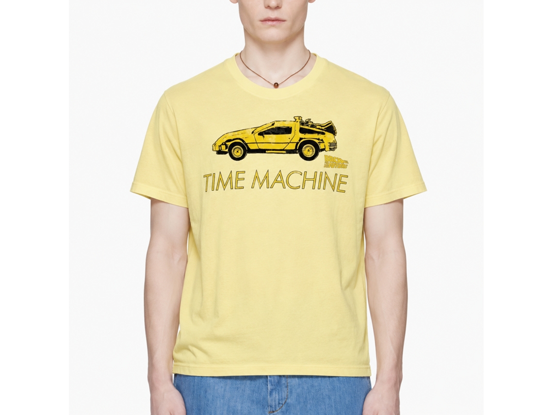 Rockinstone Back To The Future Movie Car Heather Yellow Adult T-shirt Size:xl