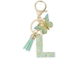 Sleutelhanger Com Borboleta - Chaveiro Com Letras De A A Z - Chaveiro Para Meninas - Aço/ligação - 9,3 Cm De Comprimento - Durável E Resistente - Chav