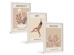 Composição De Quadros Na Parede Composições Elegantes De Matisse Moldura Branca Imagens Para Um Quarto Infantil Espelharte (3 Piezas De 40x60 Cm)
