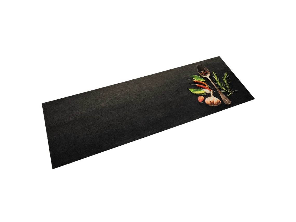 Vidaxl Tapete De Cozinha Lavável 60x180 Cm Veludo Padrão Especiarias