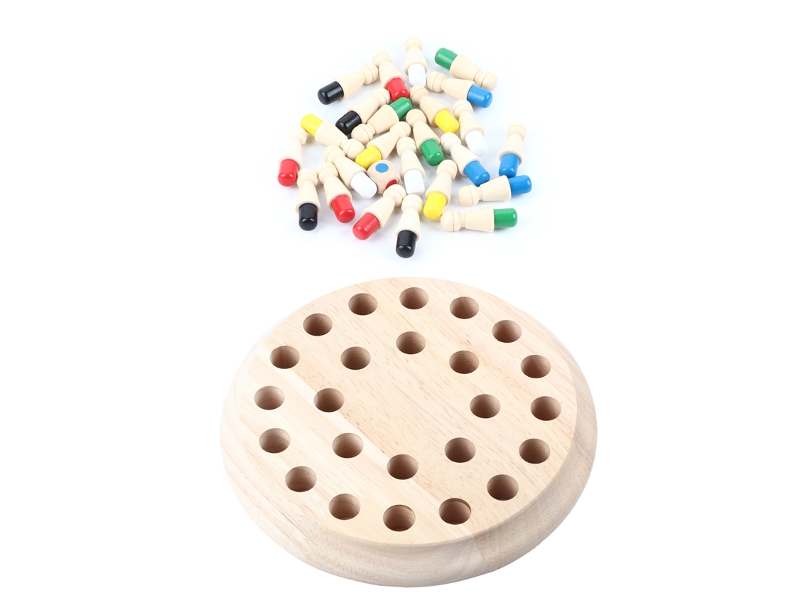 Walshlxq juego de Memoria de Madera para Niños Juego de Ajedrez Palos Puzzle 3d Juego Educativo Temprano para Fiesta Familiar
