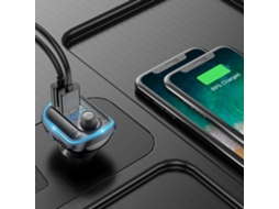 Transmissor Fm Carro Bluetooth 5.0 Carregador Usb Led