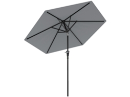 Guarda-sol Jardim Inclinável 2.3x2m Com Abertura Manivela E 6 Varetas, Cinza