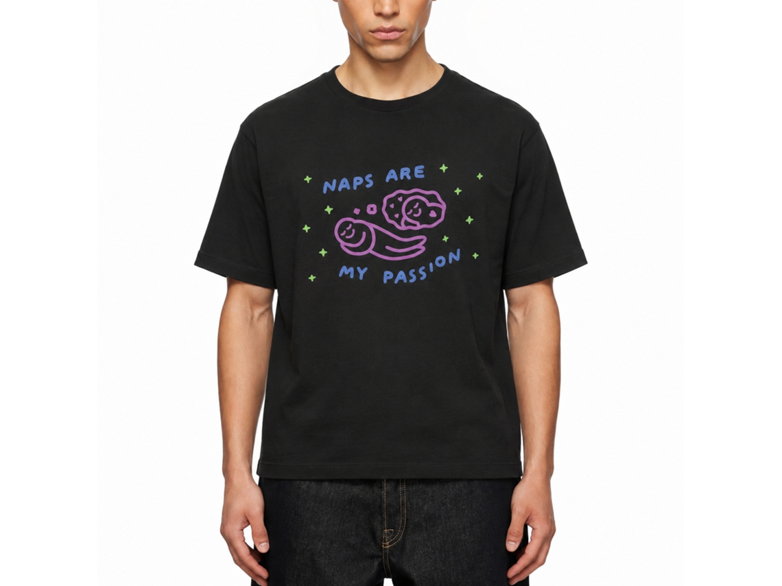Camiseta Rockinstone I Love Naps Disegnetti Depressetti com estilo de designer exclusivo