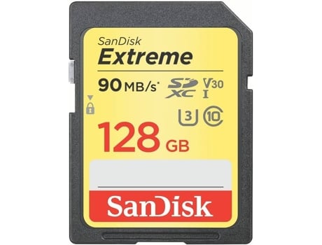 Cartão Memória SDXC  Extreme 128GB 90MB/s 4K