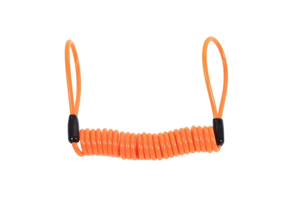 Alarme Para Motocicleta, Trava De Freio A Disco, Lembrete De Segurança Antifurto, Cabo Espiral Laranja Aquaforge