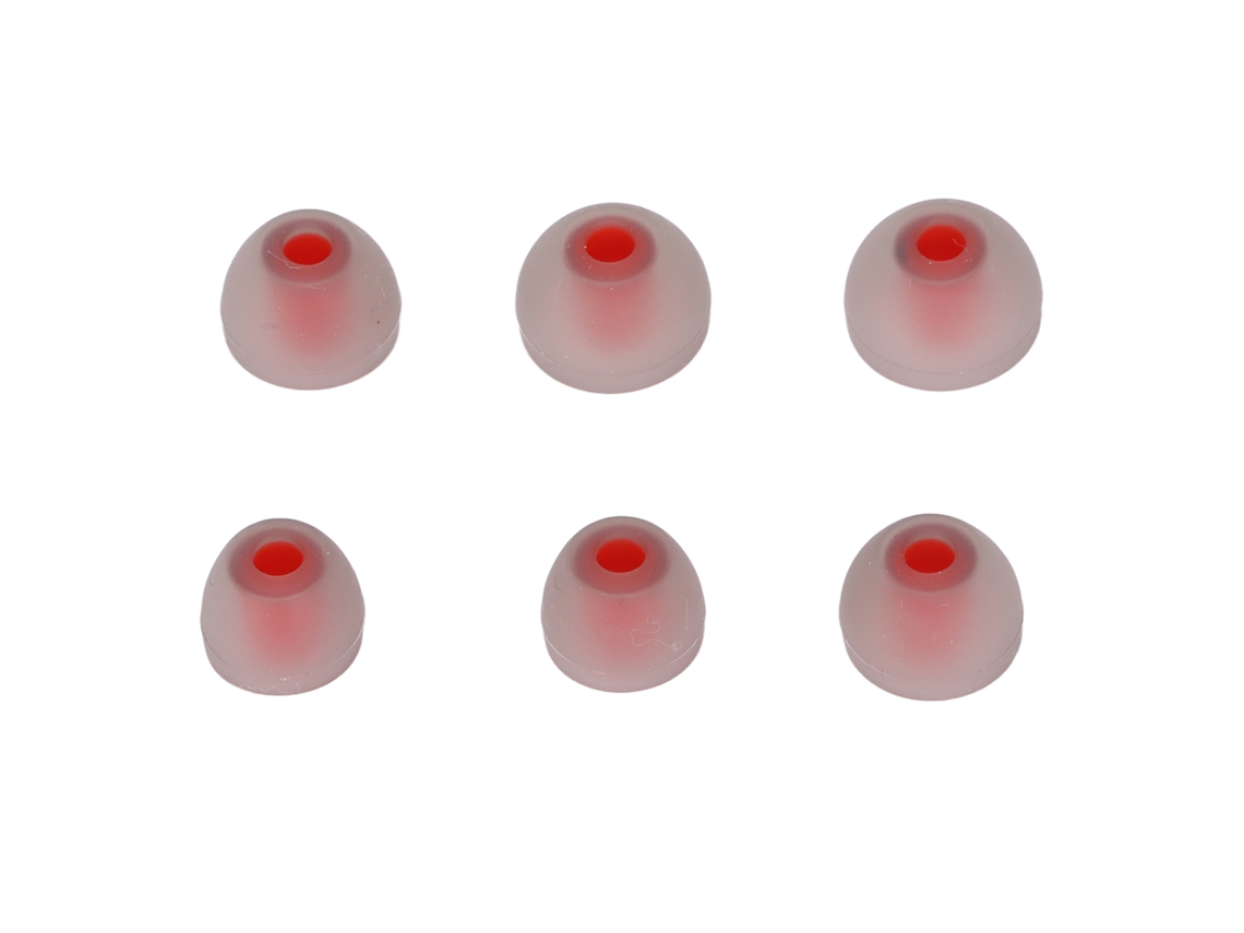 Ponta De Ouvido De Silicone Macio Para Fones De Ouvido 3 Tamanhos 6 Peças Reduz Ruído Substituição Cinza Vermelho
