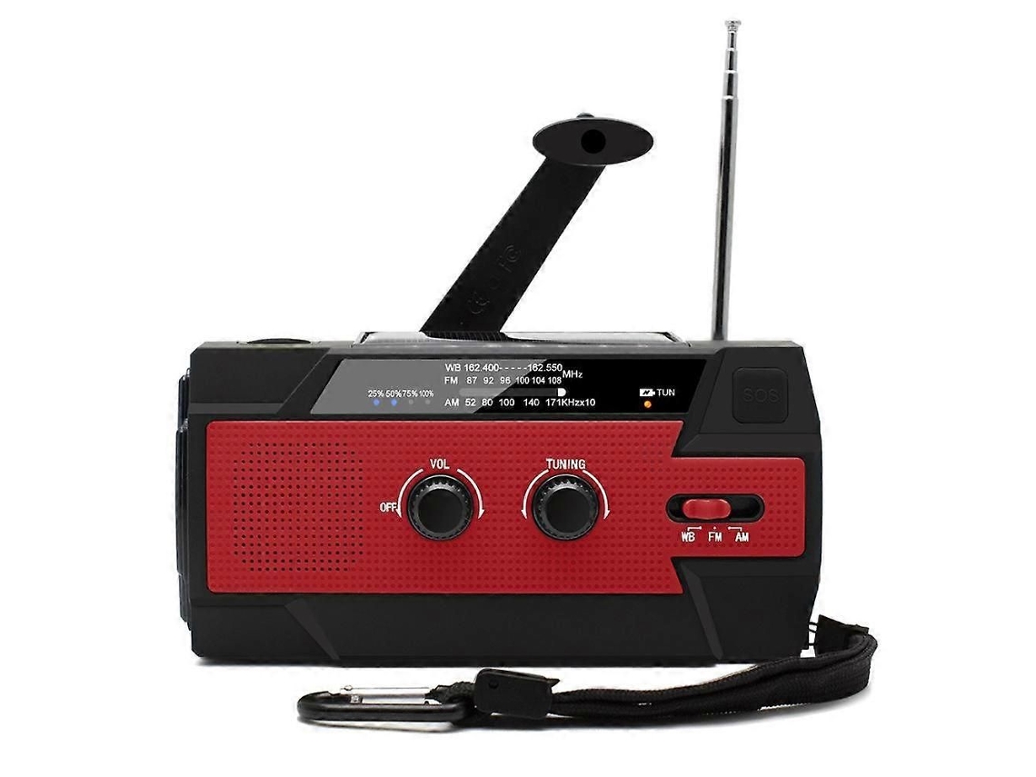 Rádio Portátil com Manivela e Carregador Solar GOKOCO