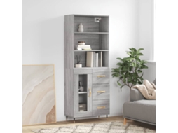 Vidaxl Armário Alto 69,5x34x180 Cm Derivados De Madeira Sonoma Cinza
