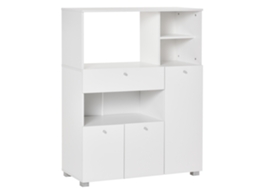 Aparador Cozinha 2 Portas 1 Gaveta com prateleiras 90x40x120cm Branco efeito mármore S/MARCA