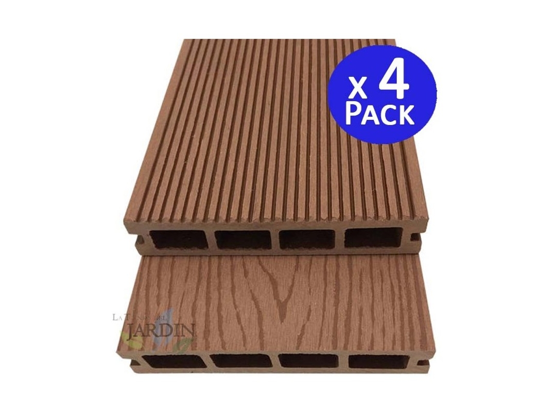 Tablon jardin composite 220 x 14,6 x 2,5 cm, marrón (Pack 4) SUINGA
