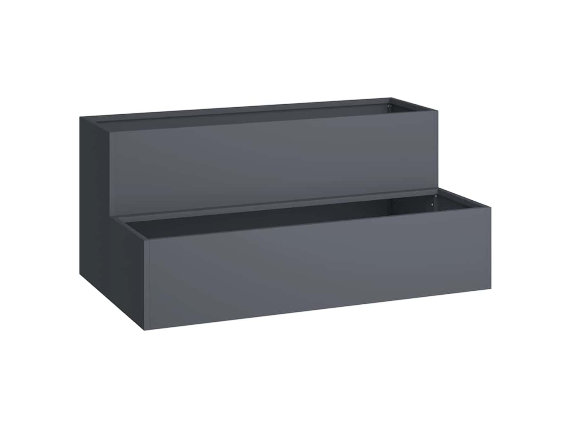 Floreira - Vaso de Jardim Antracite 100 X 60 X 45 Cm Aço Laminado a Frio HARLANV1