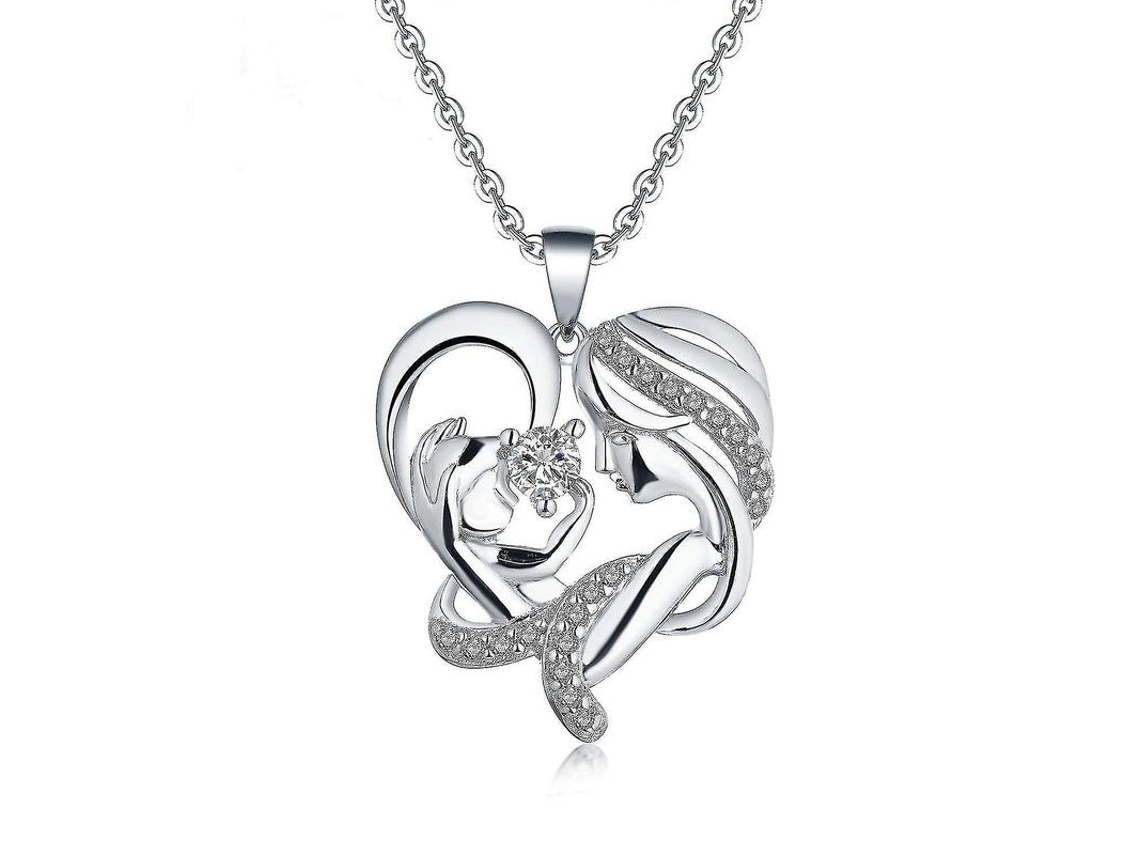 Presentes De Dia Das Mães Para Mãe Colares De Coração Para Mulheres Com Nó Infinito E Diamante Plata