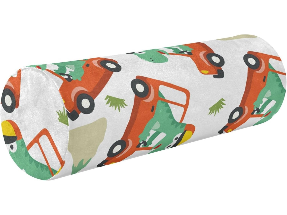Almofada Cilíndrica Redonda para Cama Zíper Suporte Ergonômico Fácil de Limpar Ideal Viagens, Casa e