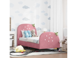 Vidaxl Estrutura De Cama Para Criança Com Cabeceira Rosa 70 X 140 Cm