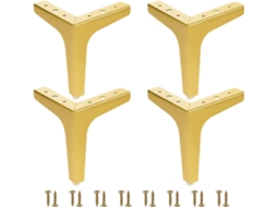 Conjunto 4 Pés Triangulares Dourados Rnemitery