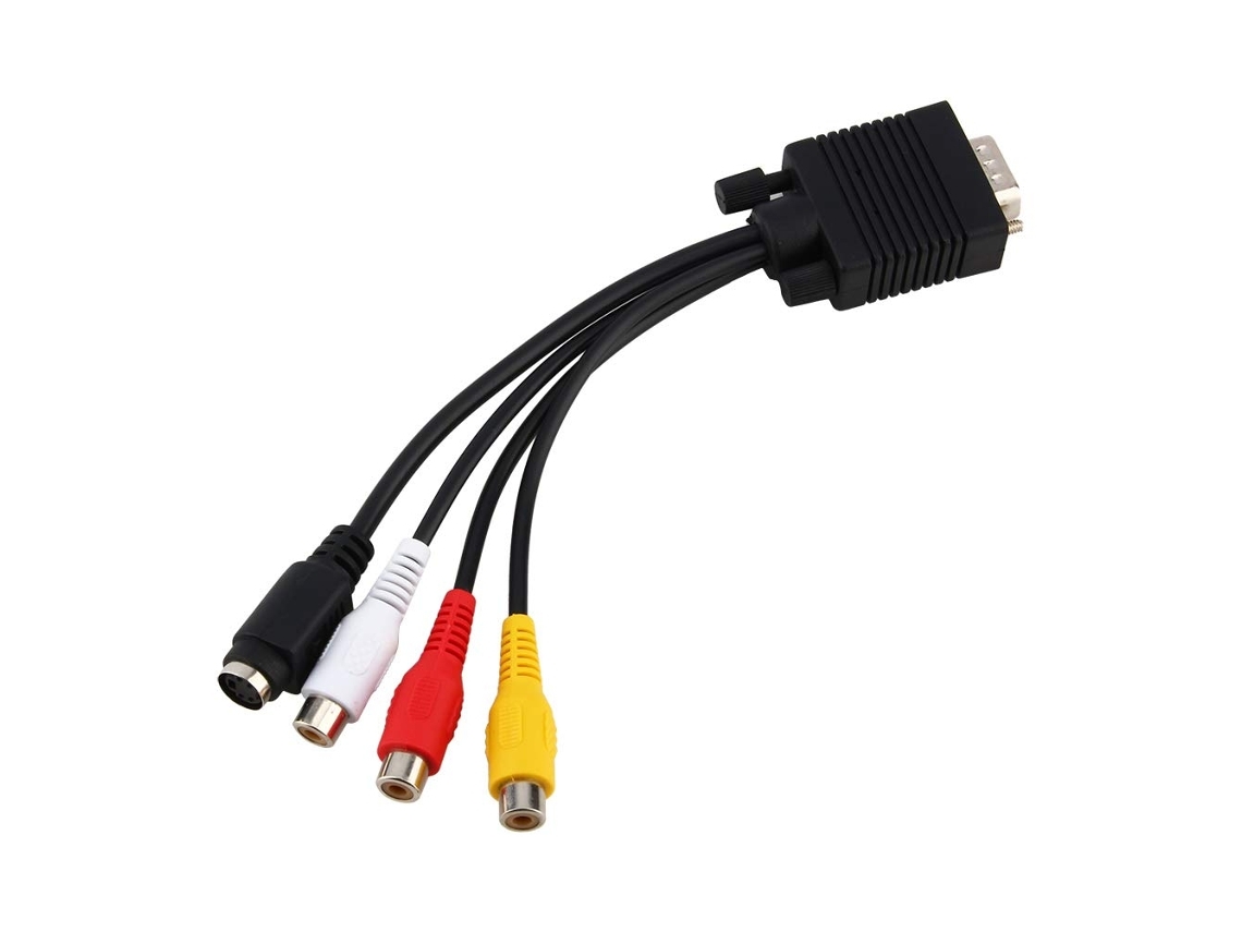 Adaptador Conversor Cabo Conector Para Pc/laptop Vga Para S-video 3 Rca Av Tv*