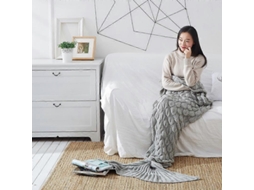 Rebe manta de Cola de Sereia Plaid, Manta Personalizada, Presente Ideal 190 X 90 Cm (cinza)